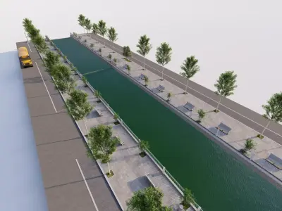 park-public bolvar-Private Landscape 3D model