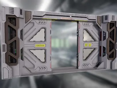 Scifi Laboratory moonbase Door  Low-poly 3D model