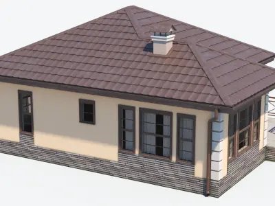 Residential House 10 Low-poly 3D model