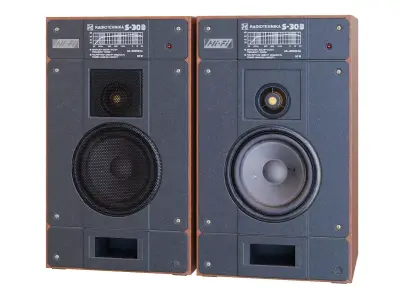 Radiotehnika S30B speakers dark body 3D model