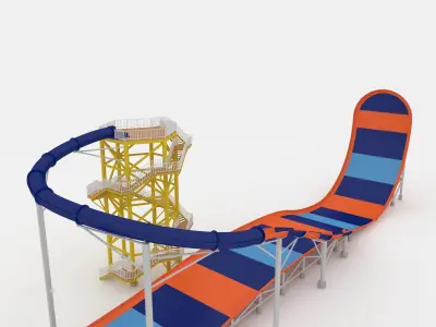 Collection Waterpark Slide 2 3D Model Pack