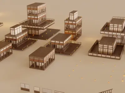 Japanese Labyrinth Modular Pack 3D model