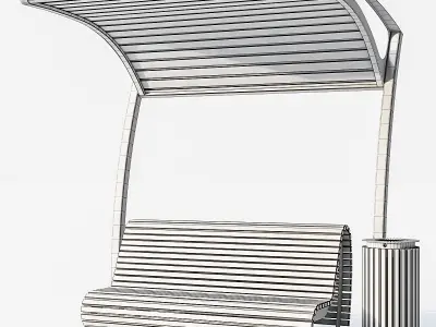 Bench pergola urn 3D model