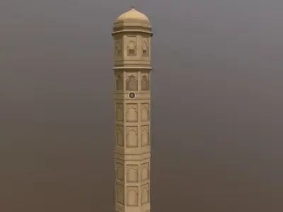 Amber Fort Tower 3D Model Low-poly 3D model