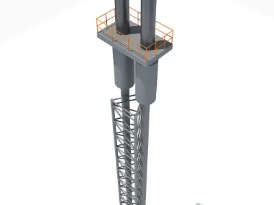 Tall Industrial Tower 6 3D model