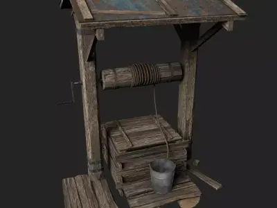 Water Well Low-poly 3D model Low-poly 3D model