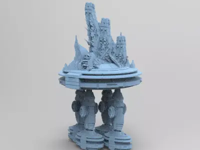 Mars Base Droid Relay Dome Rocks 3 3D model