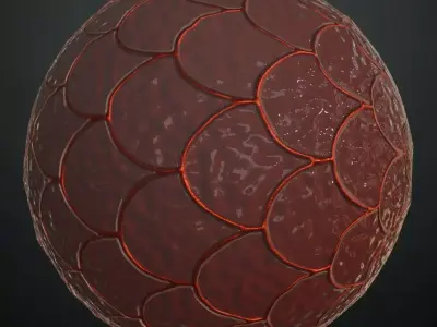 Fish Scale Red Glass Pattern Transparent PBR Seamless Texture