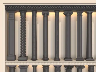 Classical Columns pillar decorate 3D model