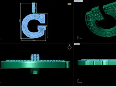 Alphabet Latter G Diamond Pendent 3D print model