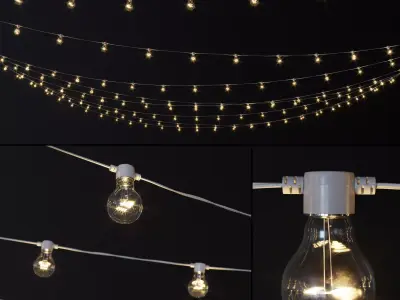 Garland and Bulb String 2 3D model