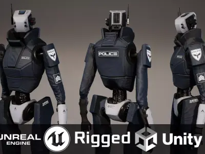 Robot 3 Low-poly 3D model