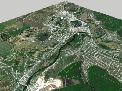 Cityscape Shebekino Belgorod region Russia 3D model