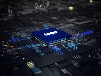 Science and Technology Chip Synthetic Circuit Board 3D model