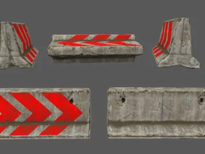 barrier set 2 road markings Low-poly 3D model