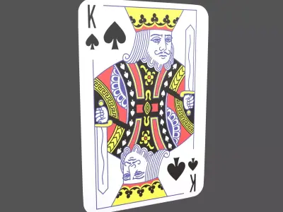 Poker Cards Spades King V1 001 Low-poly 3D model