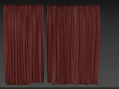 Curtains with tulle set 01  3D model