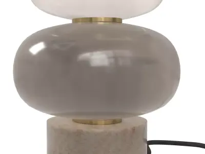 Sculptural Table Lamp - Stacked Glass Forms on Marble Base 3D model