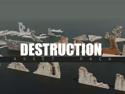 Destruction Pack Low-poly 3D model