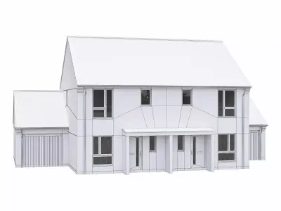 Neighborhood Houses P09 Low-poly 3D model