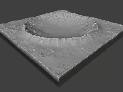 Moon Recent Impact Crater 3D print model 3D print model
