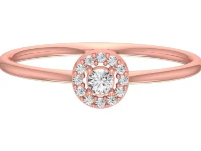 Solitaire Women Light Weight Band Ring 3D print model 34
