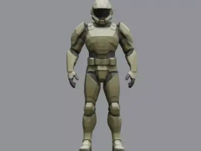 lowpoly armor army suit Low-poly 3D model
