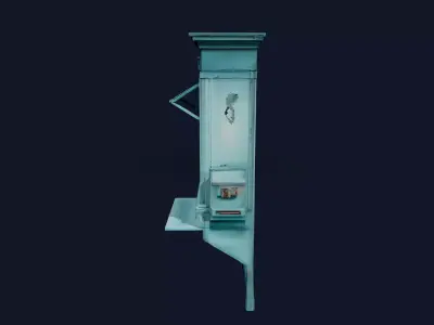 Mystic Teal Storefront Facade 3D model