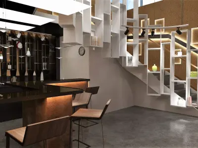 Artcaffe or Artgallery with Coffeplace 3D model