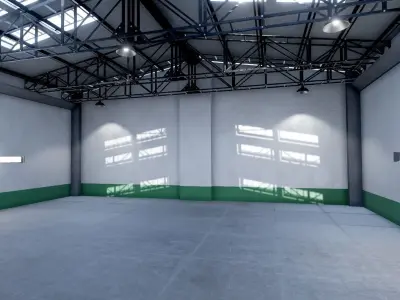 Warehouse interior unity Low-poly 3D model