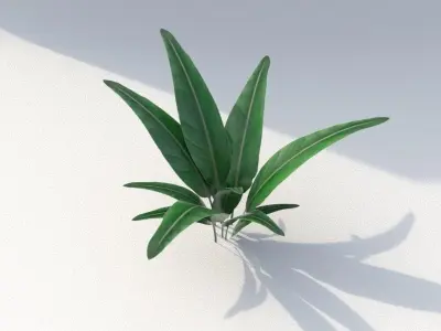 Moss rocks with bushes 3D model