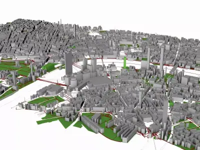 London city of Low-poly 3D model