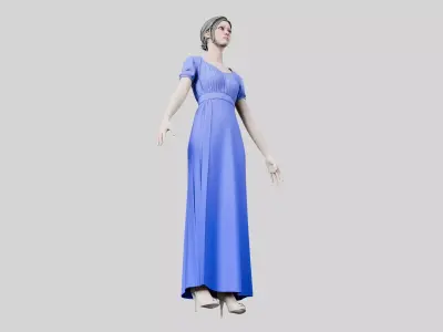 Dress 04 Very Light Blue Low-poly 3D model