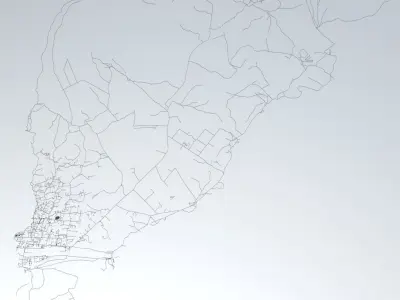 Easter Island Road Network and Buildings 3D model