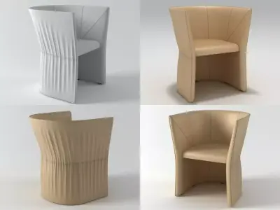 Dress four different chairs 3D model