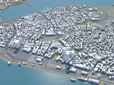 Lagos Downtown Nigeria Low-poly 3D model