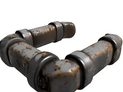 Rusty Industrial Pipe Segment Low-poly 3D model