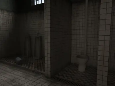 Prison bathroom Low-poly 3D model