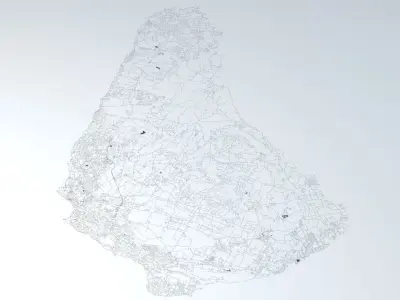 Barbados Road Network and Streets 3D model