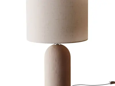 Emna Concrete and Linen Table Lamp 3D model