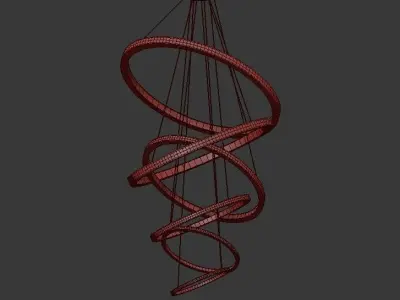 LED Swirl Six Ring Chandelier Pendant Light 3D model purchase