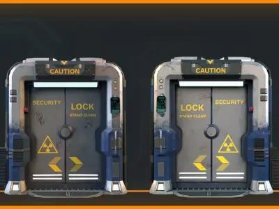 Sci-fi Door Free 3D model