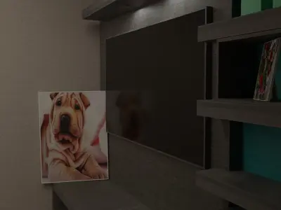 Living room Low-poly 3D model