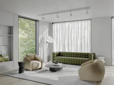 Modern style living room 3D model purchase