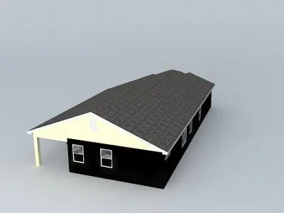 House with roof Free 3D model