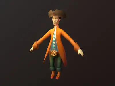 Pirate Sailor Low-poly 3D model