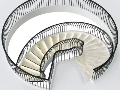 Neoclassical spiral staircase 3D model