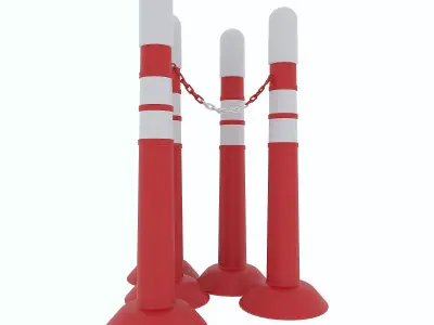 Road post Low-poly 3D model