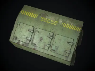 Industrial Waste Dumpster for Games Low-poly 3D model