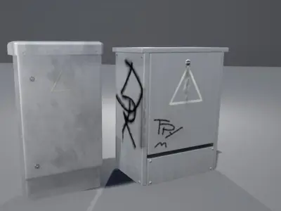 Two Electric boxes Low-poly 3D model